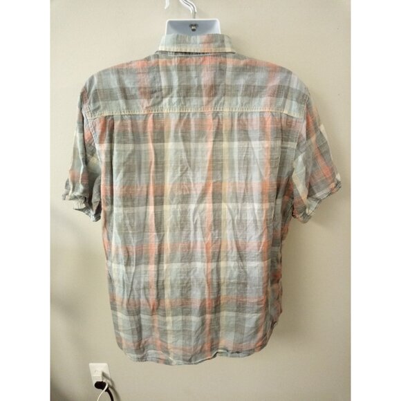 Weatherproof Blue Orange Casual Button Down Short Sleeved Shirt Size XXL - Picture 2 of 5